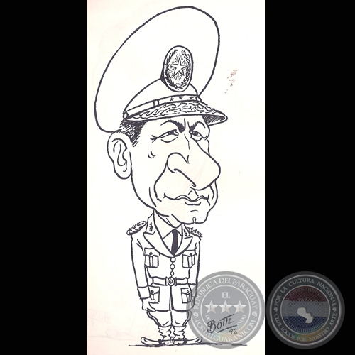 GENERAL LINO CÉSAR OVIEDO - Caricatura de Botti - Año 1992